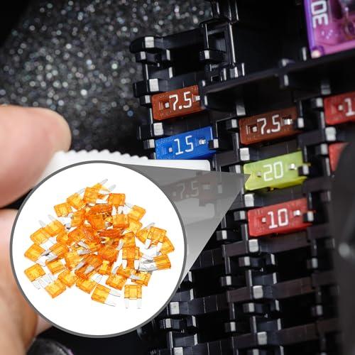 Partuto 50個入り ミニ5AMP APM/ATMユニバーサル カーヒューズ ブレードスタイル ヒューズ ショートサーキット保護 - 自動 |  | 02