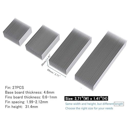 大型 ヒートシンク 冷却 フィンアルミ 400 x 69 x 36mm クーラー 27 フィン 冷却板 放熱板 銀色 |  | 04