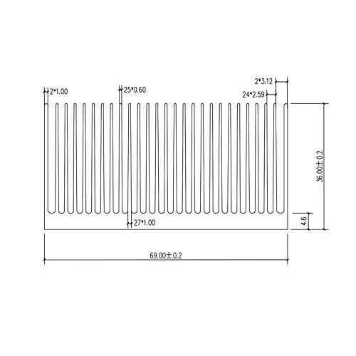 大型 ヒートシンク 冷却 フィンアルミ 400 x 69 x 36mm クーラー 27 フィン 冷却板 放熱板 銀色 |  | 06
