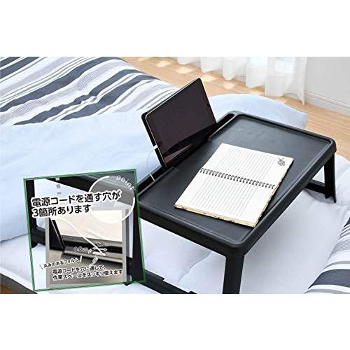 山善 折りたたみ ミニテーブル 幅63×奥行35×高さ25cm コンパクト スマートフォンスタンド付き 完成品 ブラック CFT-5035BK |  | 04