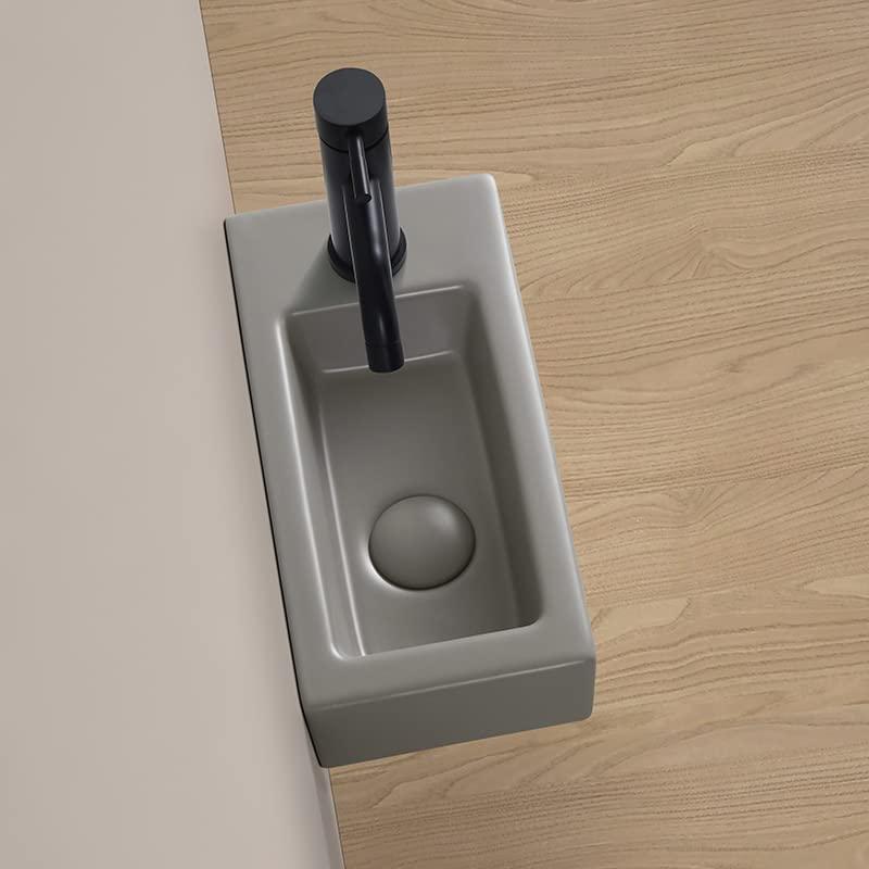 Sトラップ排水セット付き 手洗い器 壁掛け グレー 手洗器