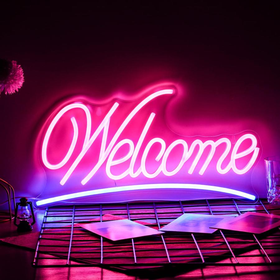 Amazon.co.jp: Welcome ネオンサイン 店舗装飾ネオン看板 Led