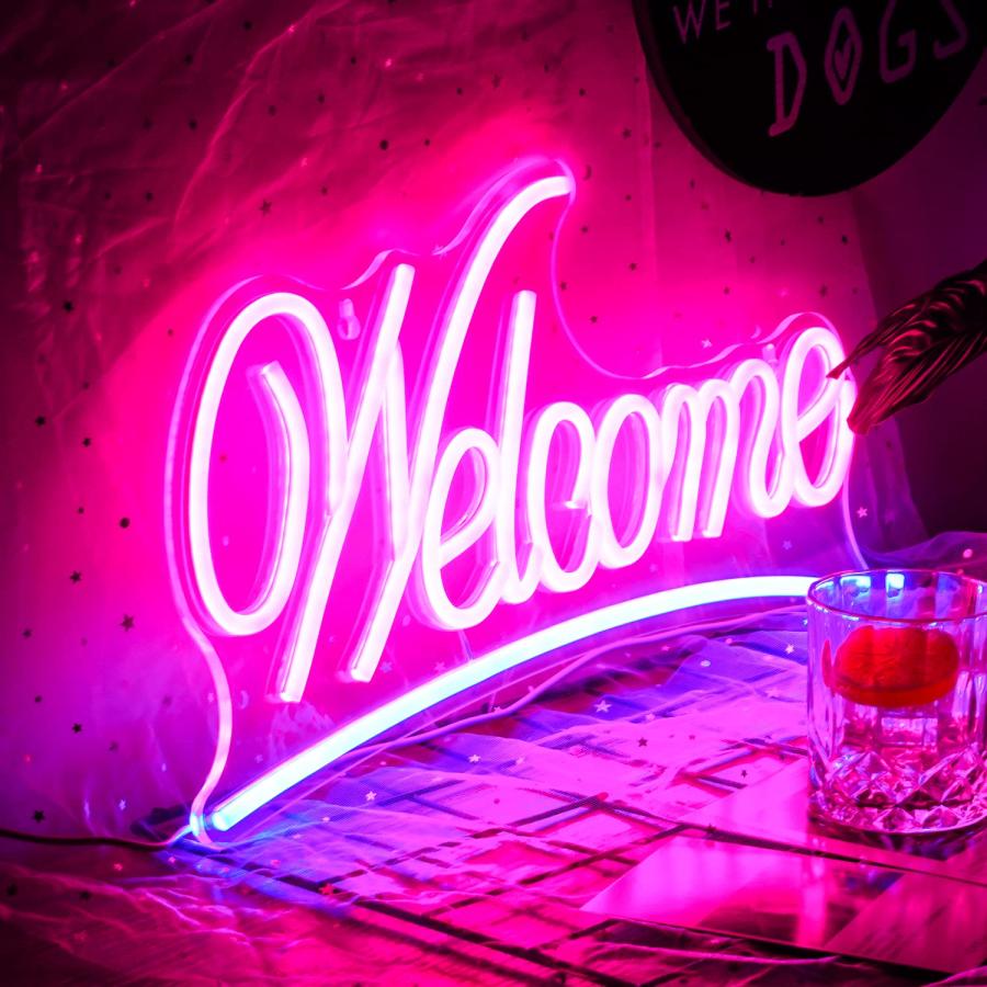 Welcome ネオンサイン 店舗装飾ネオン看板 Ledネオンライト USB