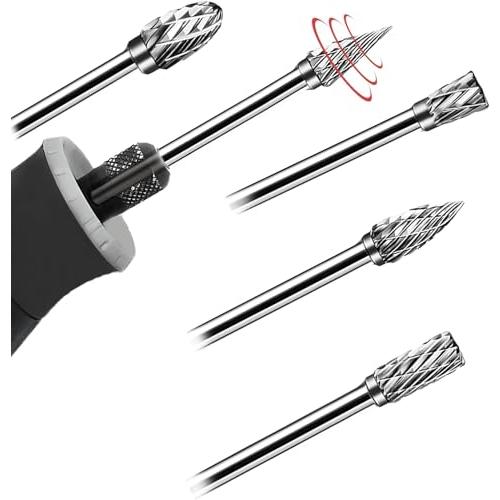 YooiDOリュータービット 超硬ドリルビット ロータリーバー 超硬カッター ルータービット リューター ビット タングステン製 ケース付10本 |  | 05