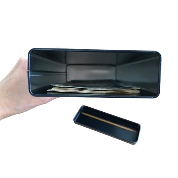 上蓋が開くのでお札を取り出すときもラクラク!! 約150万円分貯められる ブリキ『お札用貯金箱』ブラック |  | 06