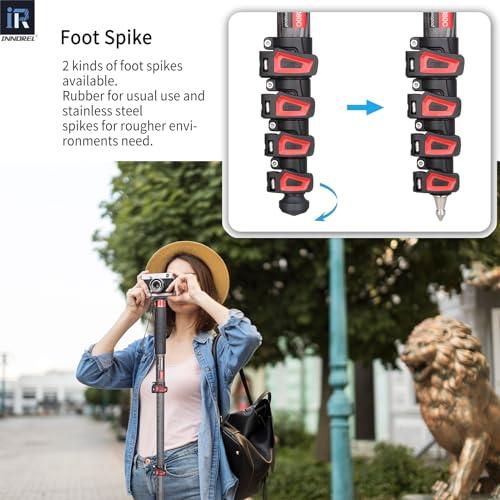 INNOREL 一脚 カメラ用 カーボン製 33lb/15kg 耐荷重 5セクション レバーロック 伸縮可能 コンパクト 便利 軽量 旅行用 V |  | 04