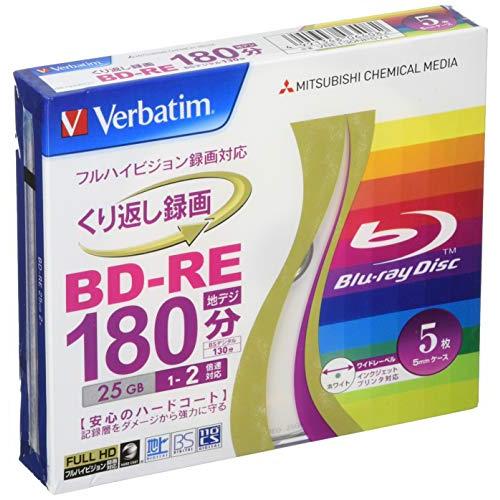 バーベイタムジャパンVerbatim Japan くり返し録画用 BD-RE VBE130NP5V1 片面1層/1-2倍速/5枚 | 