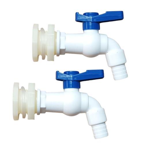 ユアクト 貯水タンク部品 PC蛇口 蛇口キット ボールバルブ 水栓蛇口 水道蛇口 蛇口 ホース めねじ 2PCS | 