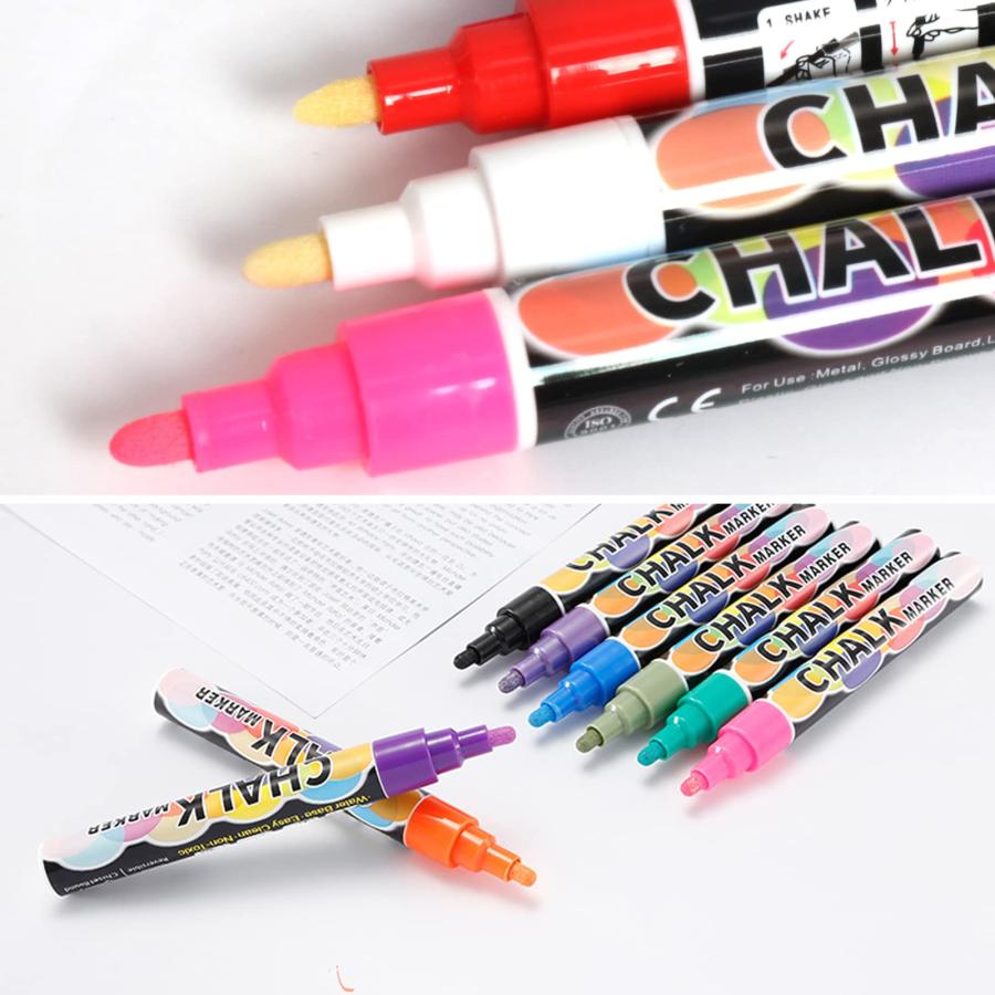 8色 蛍光ボードマーカー ブラックボード マーカー 蛍光ペン ボードマーカー 黒板 看板 ホワイトボード ガラス 蛍光マーカー 水で消せる 太字 |  | 02