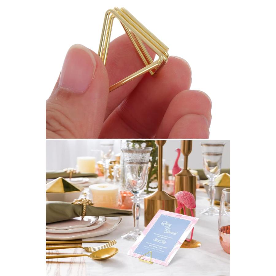 YFFSFDC メモクリップ ホルダー スタンド24枚 金属三角クリップ 写真 立て 可愛い おしゃれ カード 名刺 便箋 文具 事務 結婚式パ |  | 03