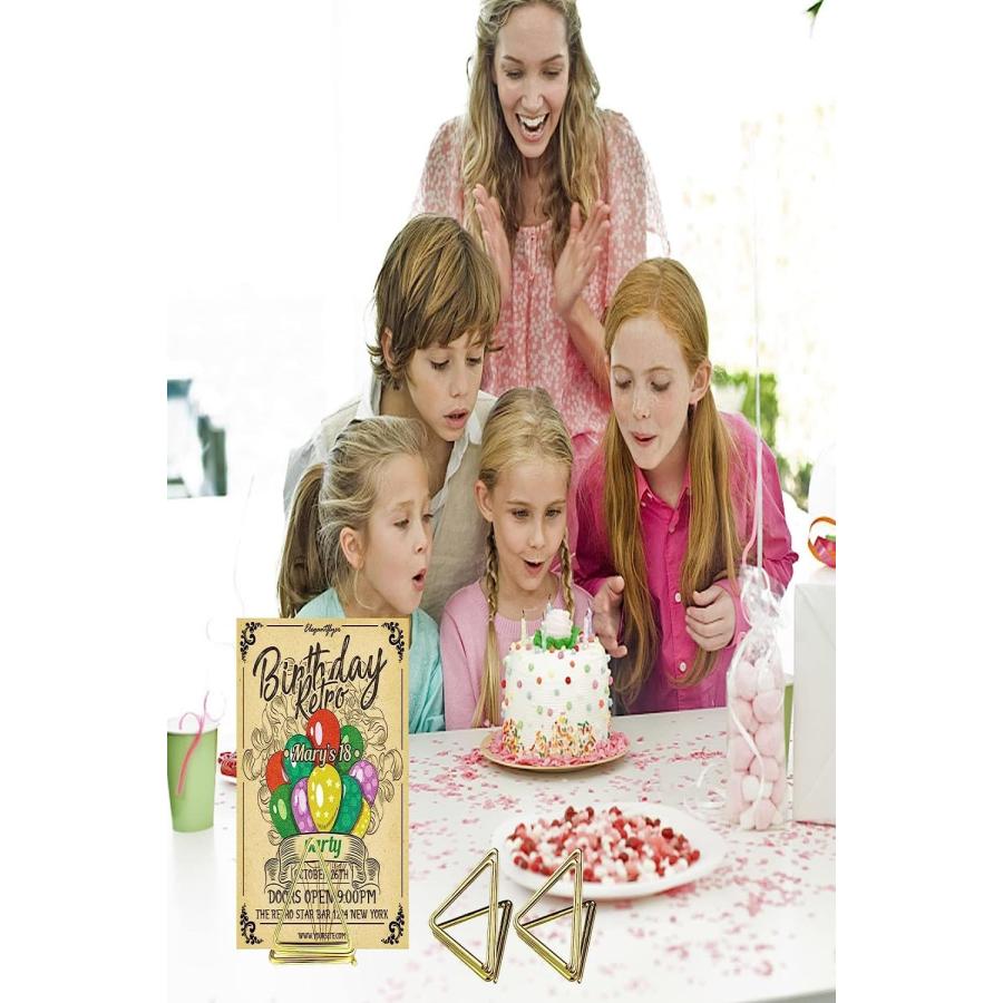 YFFSFDC メモクリップ ホルダー スタンド24枚 金属三角クリップ 写真 立て 可愛い おしゃれ カード 名刺 便箋 文具 事務 結婚式パ |  | 06