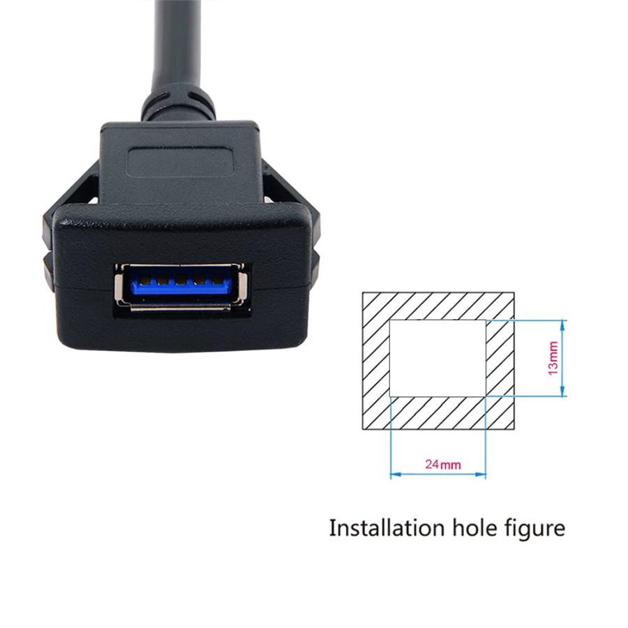 NFHK シングルUSB 3.0 1M防水延長ラッチマウントカーAUXケーブル |  | 08