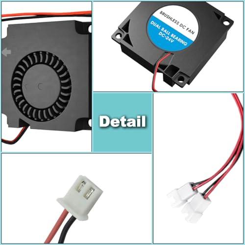 JYUDAUFU 4個 40×10mm ブロワー冷却ファン 4010 DC 24V デュアルボールベアリングクーラー XH2.54 2ピンポート |  | 02