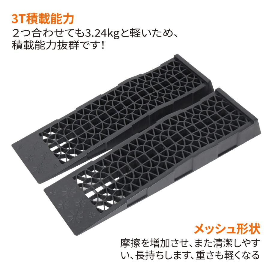 OULEME カースロープ タイヤスロープ ローダウン車 整備用スロープ ジャッキ サポート 車スロープ ローダウン用ジャッキ タイヤ交換 オイ |  | 02