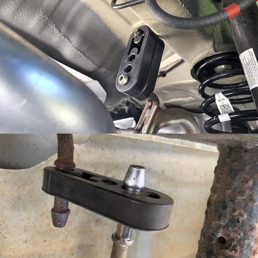 Renjzle マフラーハンガーマウント 自動車 汎用 マフラーリング 強化マフラー 吊りゴム 車 マフラーブッシュ 高さ3段階調整可能 4つ穴 |  | 05