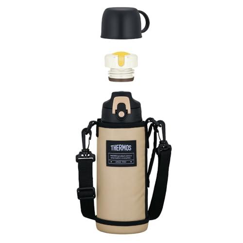 サーモス 水筒 真空断熱2ウェイボトル 0.8L/0.83L ベージュブラック 直飲み コップ付き 子供用 通園通学 FJJ-802WF BEB | 