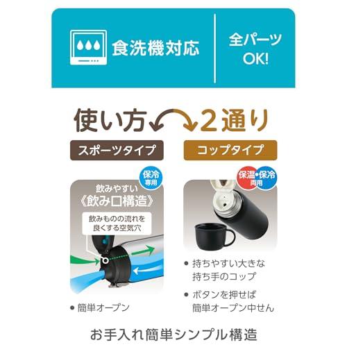 サーモス 水筒 真空断熱2ウェイボトル 0.8L/0.83L ベージュブラック 直飲み コップ付き 子供用 通園通学 FJJ-802WF BEB |  | 02
