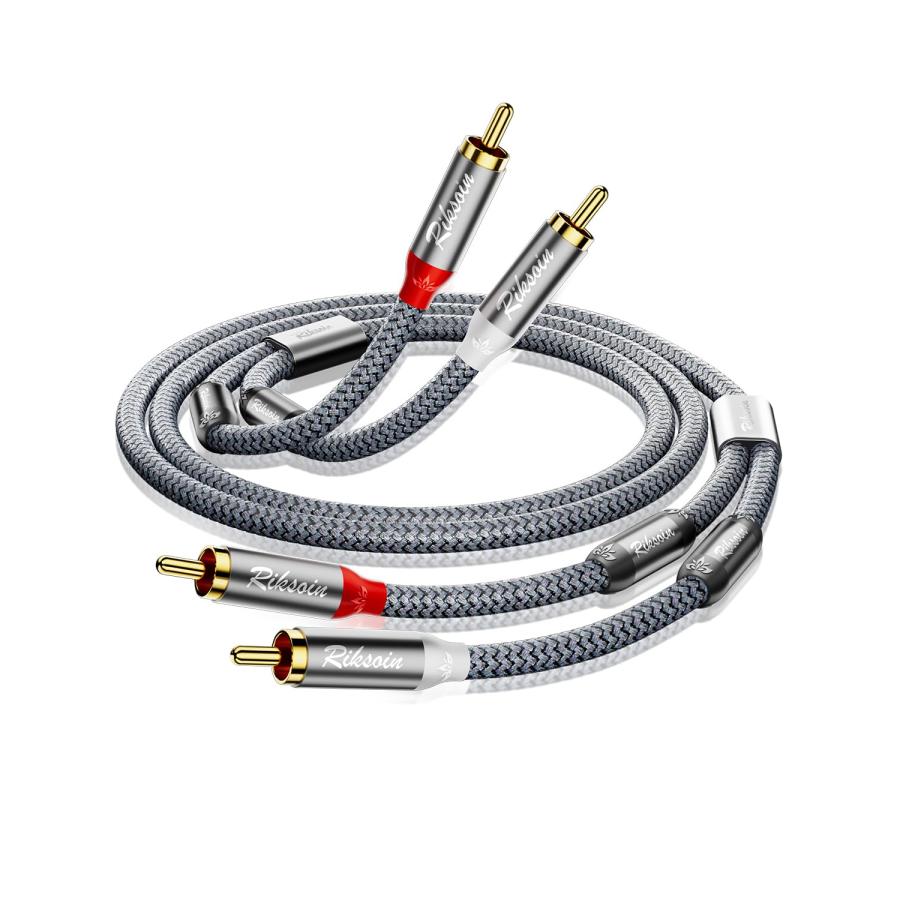 RIKSOIN RCAケーブル技術革新・磁気リングノイズの低減 2RCA-2RCA 赤/白 オス-オス RCAピンプラグ RCAオーディオケーブ | 