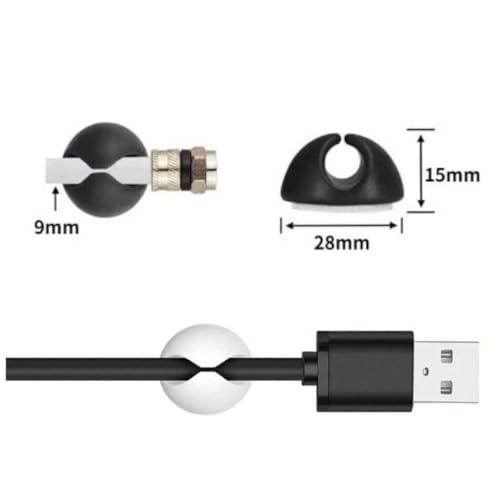 XSAJU コードクリップ ケーブルドロップ ケーブルクリップ 15個入り デスク周辺整理 ケーブル収納 両面テープ取付け ブラック |  | 01