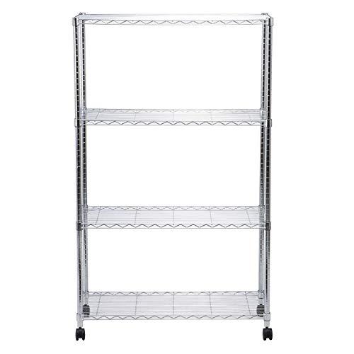 不二貿易 メタルマルチシェルフ 4段 ポール径24.5mm 幅90×奥行45×高さ152cm クロムメッキ キャスター付き 91787 |  | 01