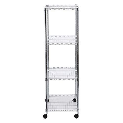 不二貿易 メタルマルチシェルフ 4段 ポール径24.5mm 幅90×奥行45×高さ152cm クロムメッキ キャスター付き 91787 |  | 02