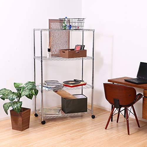 不二貿易 メタルマルチシェルフ 4段 ポール径24.5mm 幅90×奥行45×高さ152cm クロムメッキ キャスター付き 91787 |  | 04