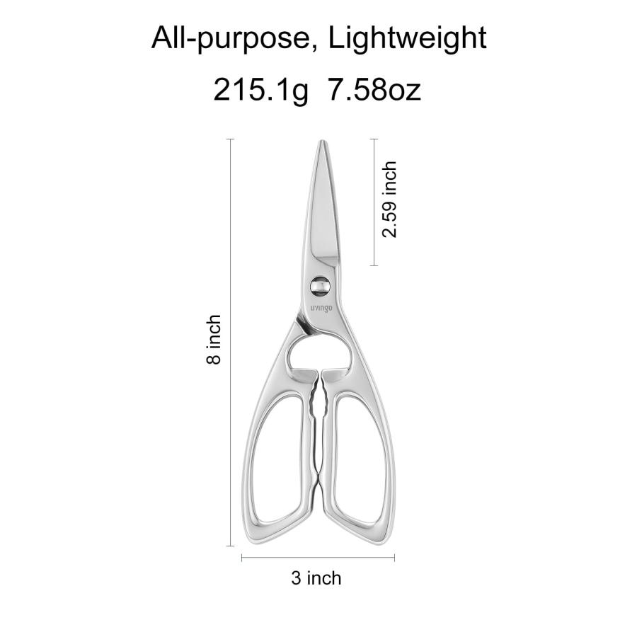 LIVINGO キッチンバサミ高耐久 - 鍛造分離型鋭い刃 - 多機能ステンレススチール 食器洗い機対応 ばさみ キノコ 家禽 食品 肉 料理 |  | 02