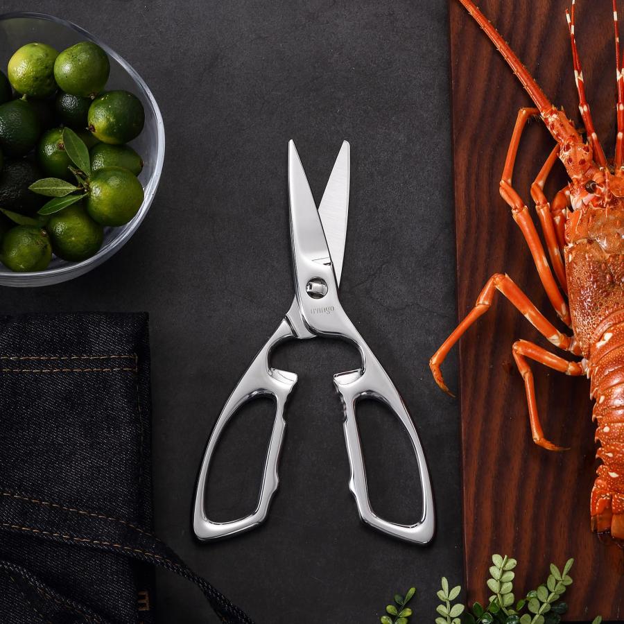 LIVINGO キッチンバサミ高耐久 - 鍛造分離型鋭い刃 - 多機能ステンレススチール 食器洗い機対応 ばさみ キノコ 家禽 食品 肉 料理 |  | 05