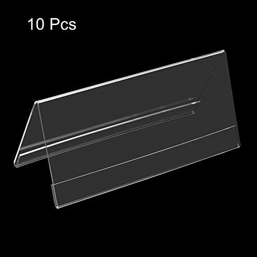 PATIKIL 18 x 8 cm アクリルデスクネームプレートホルダー 10個 透明ネームテントホルダー V字型 テーブルメニューカードホルダ |  | 02