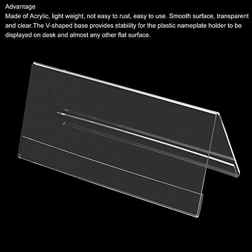 PATIKIL 18 x 8 cm アクリルデスクネームプレートホルダー 10個 透明ネームテントホルダー V字型 テーブルメニューカードホルダ |  | 03