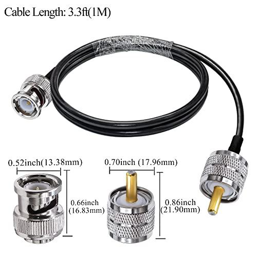 BNC-UHFジャンパーケーブルRG58 TUOLNK BNC オスプラグ-PL259 SO239 オス延長ケーブル3.3ft（1M）低損失CB |  | 03