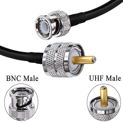 BNC-UHFジャンパーケーブルRG58 TUOLNK BNC オスプラグ-PL259 SO239 オス延長ケーブル3.3ft（1M）低損失CB |  | 04