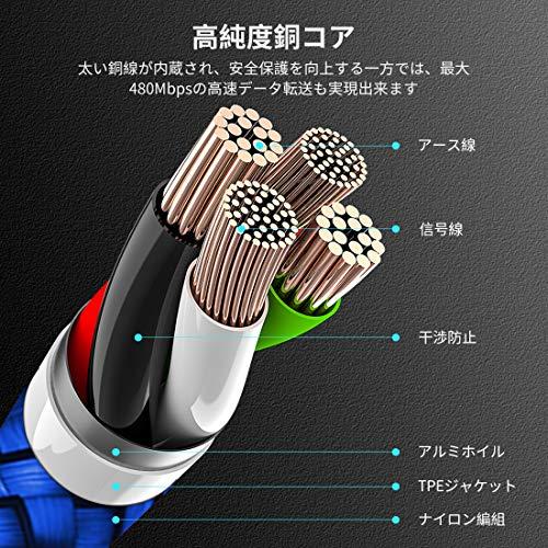 0.3m 4本セットUSB Type C ケーブル 30cm 急速充電 etguuds タイプc ケーブル 短い 高速データ転送 超耐久ナイロン｜solvertex｜09