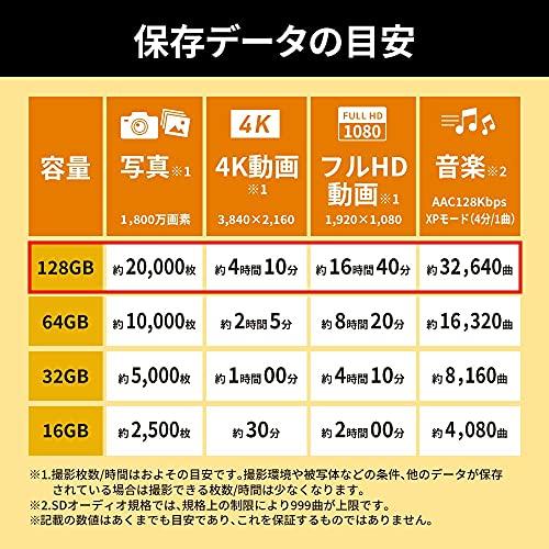 バッファロー SDカード 128GB 100MB/s UHS-1 スピードクラス1 VideoSpeedClass10 IPX7 Full HD |  | 05