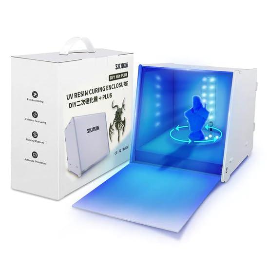 SK本舗 光造形 3Dプリンター レジン用 二次硬化機 UVライト PLUS タイマー付き ホワイト | 