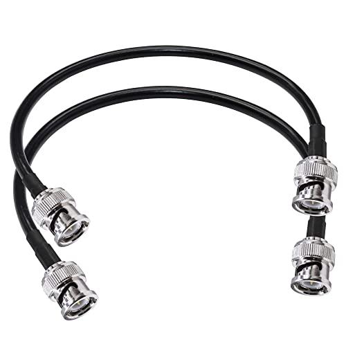 RG58 BNC 同軸ケーブル 2本、 12インチ 30cm 低損失 50オーム BNCジャンパー延長ケーブル BNCオス-オス HD-SDI同 | 