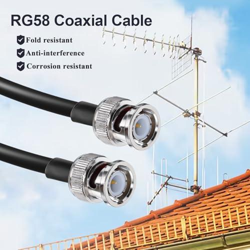 RG58 BNC 同軸ケーブル 2本、 12インチ 30cm 低損失 50オーム BNCジャンパー延長ケーブル BNCオス-オス HD-SDI同 |  | 02