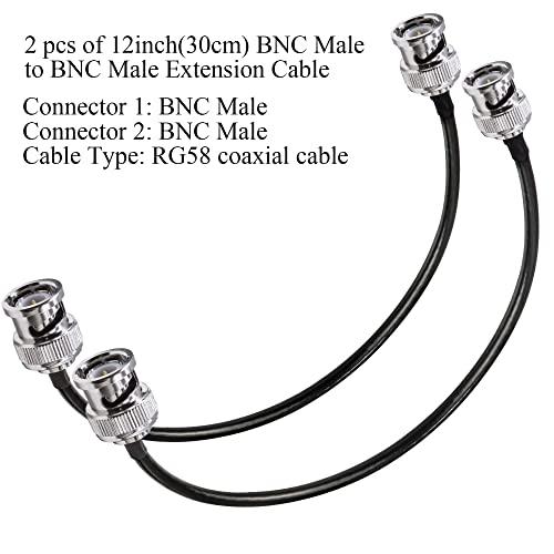 RG58 BNC 同軸ケーブル 2本、 12インチ 30cm 低損失 50オーム BNCジャンパー延長ケーブル BNCオス-オス HD-SDI同 |  | 05