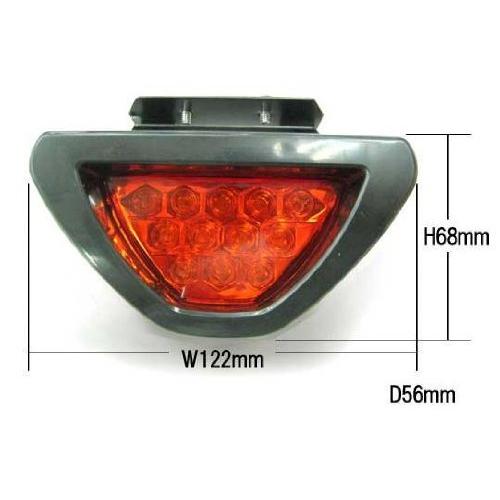 高輝度 LED トライアングル ストップランプ F1風 レーシング 逆 三角 尾灯 ブレーキ ランプ 連動 フラッシュ 発光 12発 高速点滅 |  | 05