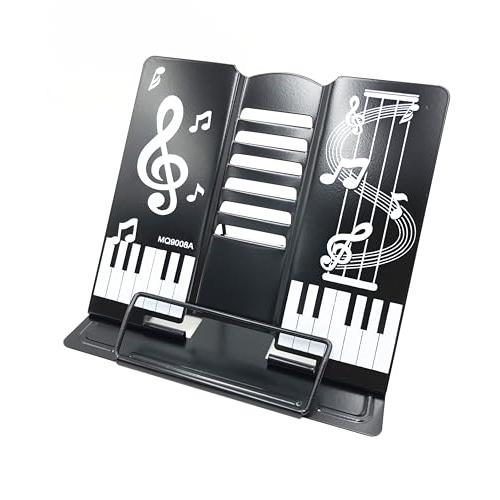 TSUCIAかわいい折りたたみ卓上の譜面台 書見台としても 角度調節可能 黒 | 