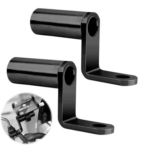 GLOWZEN バイク クランプバー ハンドルバー 2個セット ブラック アルミ製 汎用 ミラー取付け マウントステー | 