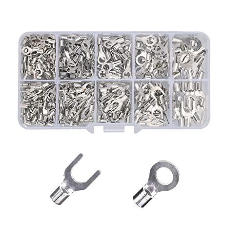 MEDUSHASHA 端子セット O型 U型端子 10サイズ 圧着端子 銅素材 電線接続用 配線組み合わせセット 収納ケース付き 320個入 | 