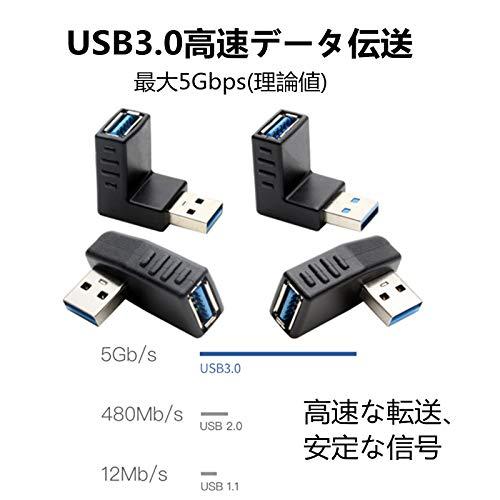 YFFSFDC USB コネクタ 直角 アダプタ 右向き/左向き/上向き/下向き USB 3.0 アダプタ 4個セット ＆HDMI変換アダプタ |  | 05
