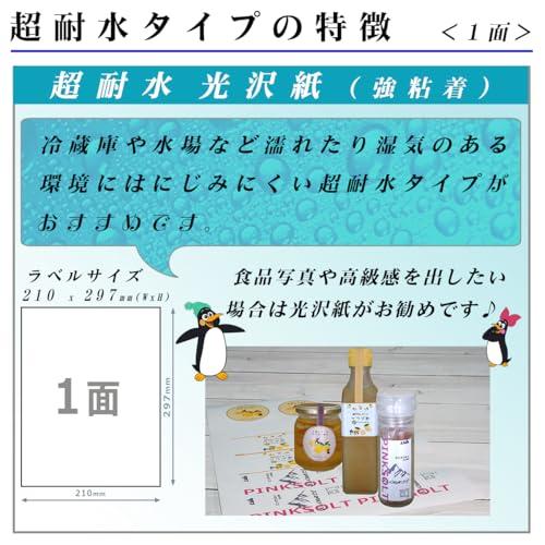 Ninestar G&G 超耐水 ラベルシール A4 光沢紙 1面 20枚 幅210mm 高さ297mm 強粘着 インクジェット パッケージラベ |  | 01