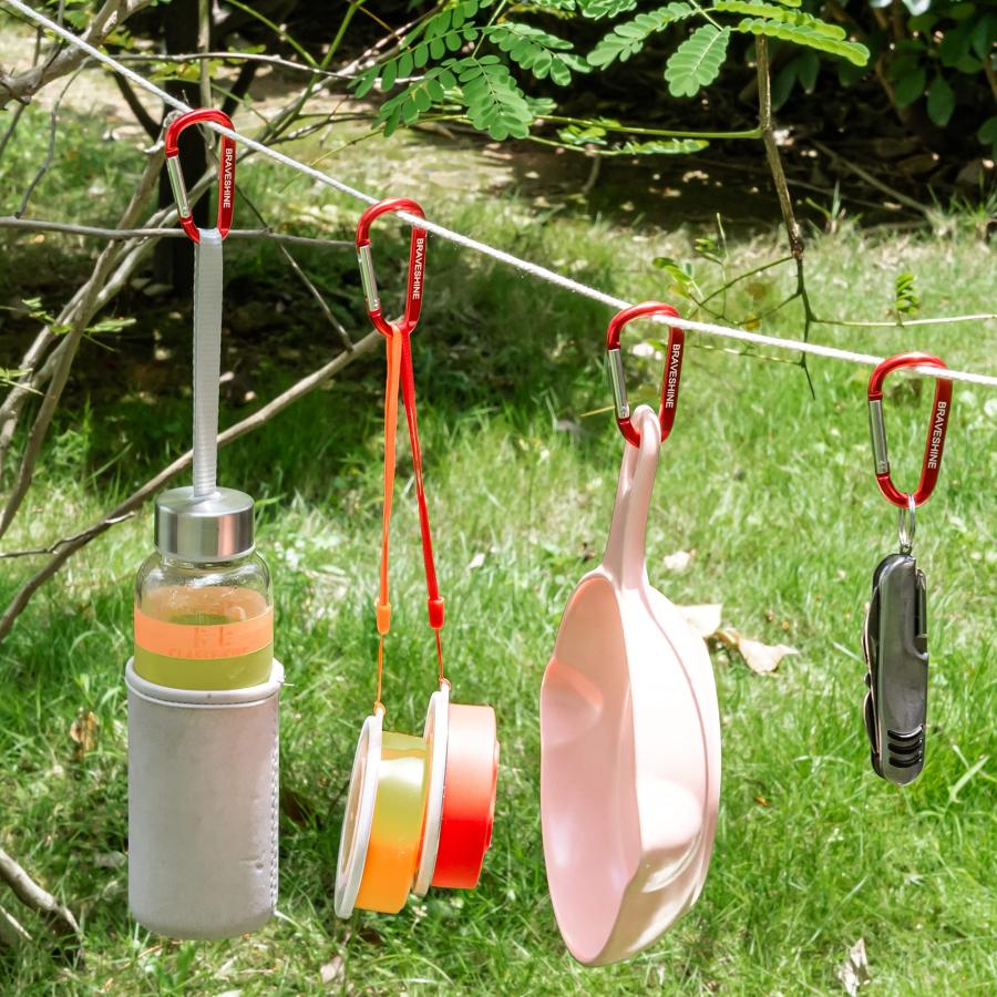 カラビナ dリング BRAVESHINE アルミ合金 軽量 キーホルダー アウトドア活動 ハイキング キャンプ 小物用 多機能カラビナ 58×3 |  | 03