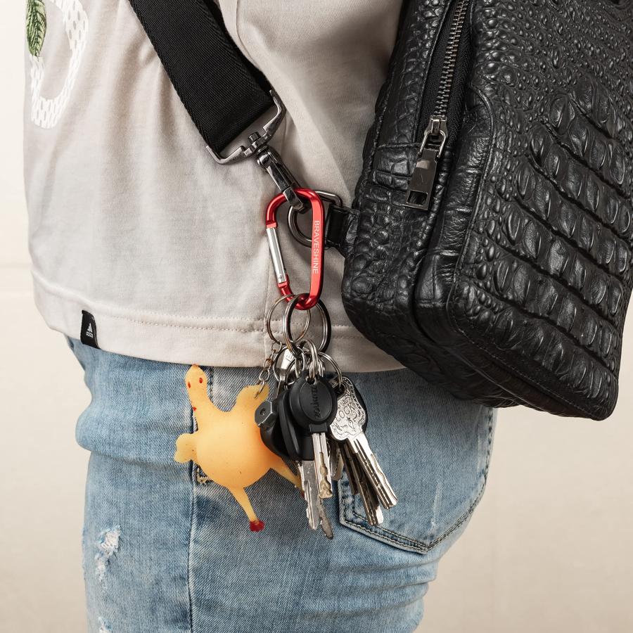 カラビナ dリング BRAVESHINE アルミ合金 軽量 キーホルダー アウトドア活動 ハイキング キャンプ 小物用 多機能カラビナ 58×3 |  | 04