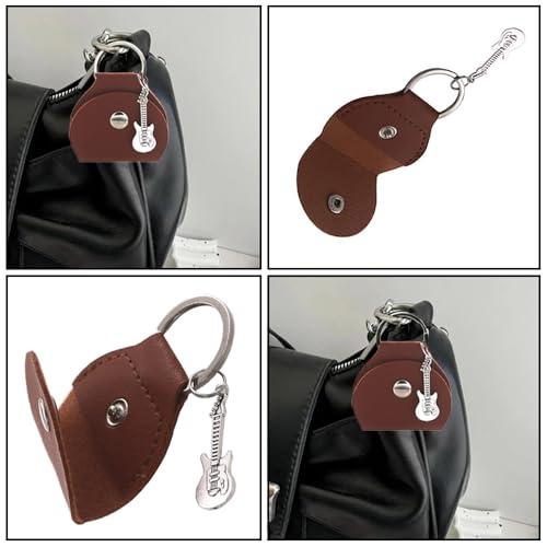 KDSSYFT ギターピックバッグ PU製 ギターピック付き5枚 ホルダー超軽量 携帯便利 ギターピック キーチェーン 音楽愛好家 贈り物 2個 |  | 06