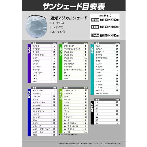 フロントサンシェード 車用遮光マジカルシェード 断熱 日よけ 吸盤なし折りたたみ カーサンシェード 軽量 コンパクト 収納袋付きMサイズ 130 |  | 02