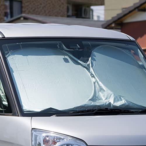 フロントサンシェード 車用遮光マジカルシェード 断熱 日よけ 吸盤なし折りたたみ カーサンシェード 軽量 コンパクト 収納袋付きMサイズ 130 |  | 08