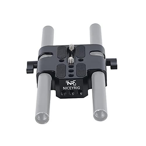 NICEYRIG デュアル15mm径ロッドクランプ付き ベースプレート 1/4インチネジ穴付き ロッドサポート カメラアクセサリー-455 |  | 01